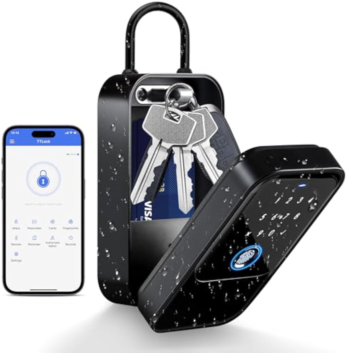 Card Index Box - Sem fio Smart Key Lock Box,