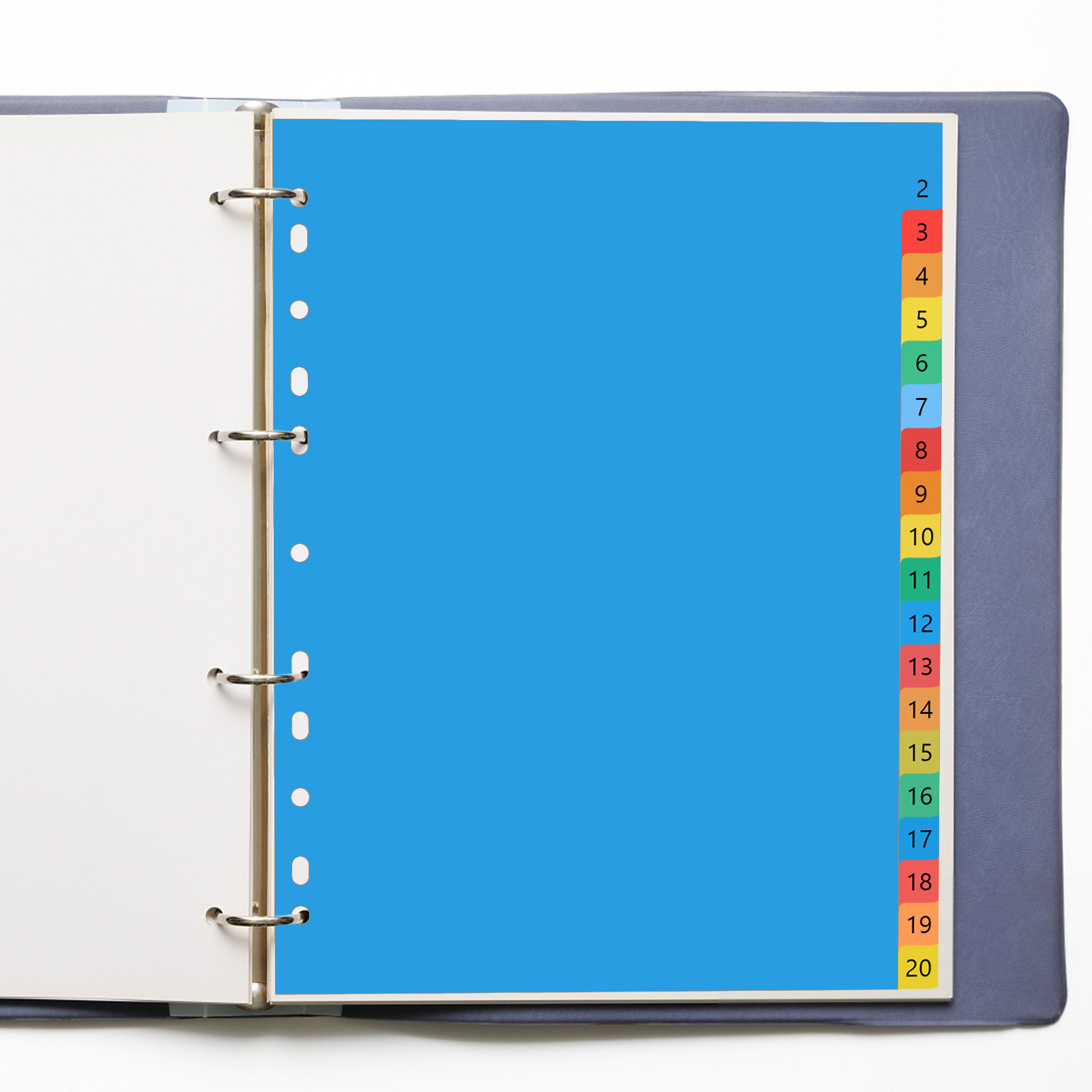 Tab Divider A4 - Divisórias Plásticas Coloridas A4 com 20