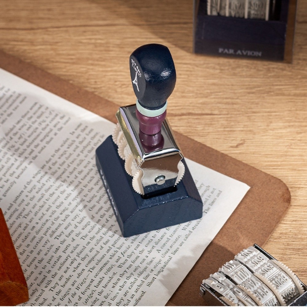 Rolo de madeira retrô, selo de - Rubber Date Stamp avaliação e preço