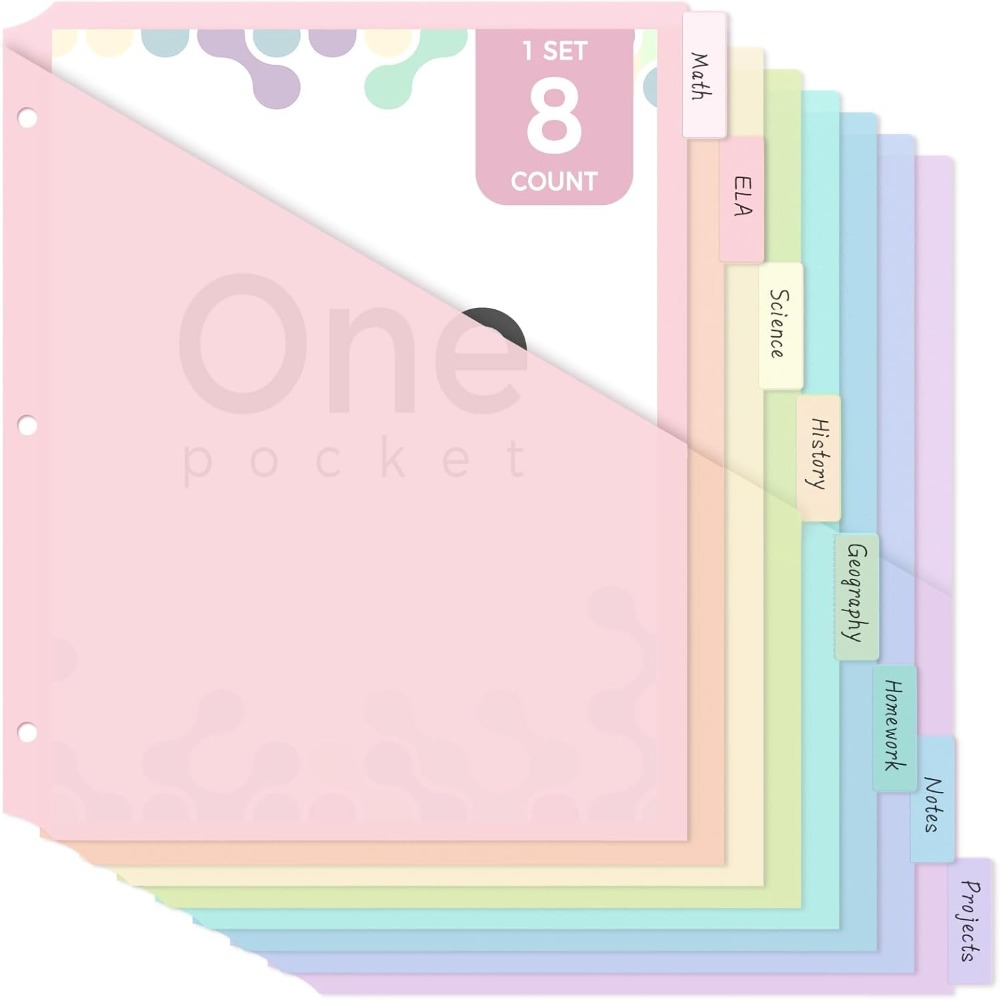 8 Divisórias A4 Pastel para Fi - Tab Divider A4 avaliação e preço